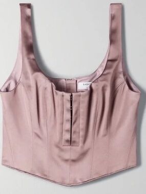 NWOT Aritzia Babaton Tempt Top Mauve Satin Corset Size 0 Purple Tank Top